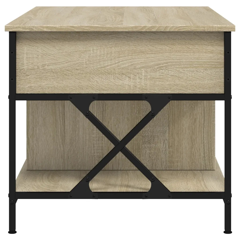 Tavolino Salotto Rovere Sonoma 100x55x50 cm Multistrato Metallo 845337