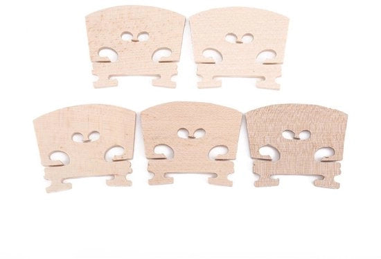 Ponte per Violino 5 Unità - Legno di Quercia Massello - Componenti Ponte per Violino - Accessori di Montaggio per Strumenti - Per Violino 4/4 - Duraturo e Leggero