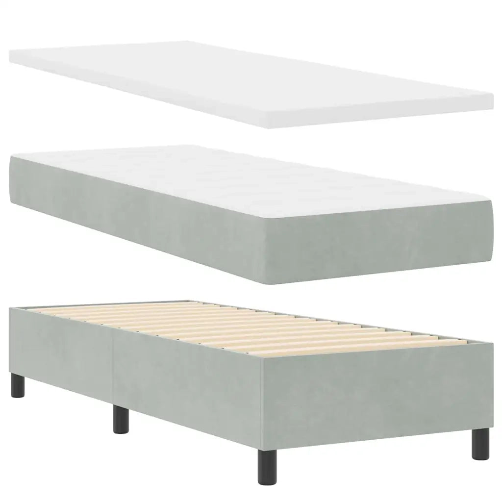Letto a Sorgente LED Grigio chiaro 80 x 200 cm Tessuto