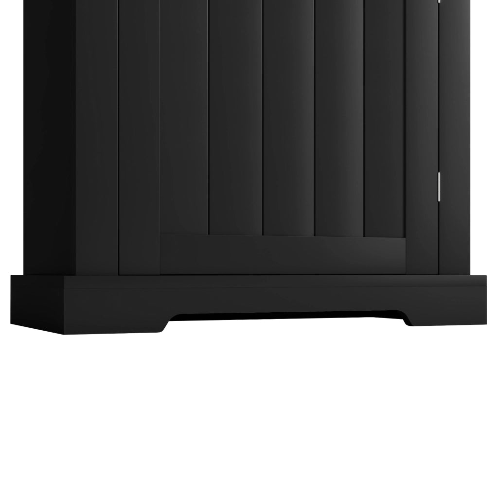 Mobile bagno nero 56 x 28 x 167,3 cm in MDF con cassetto centrale e ripiani regolabili