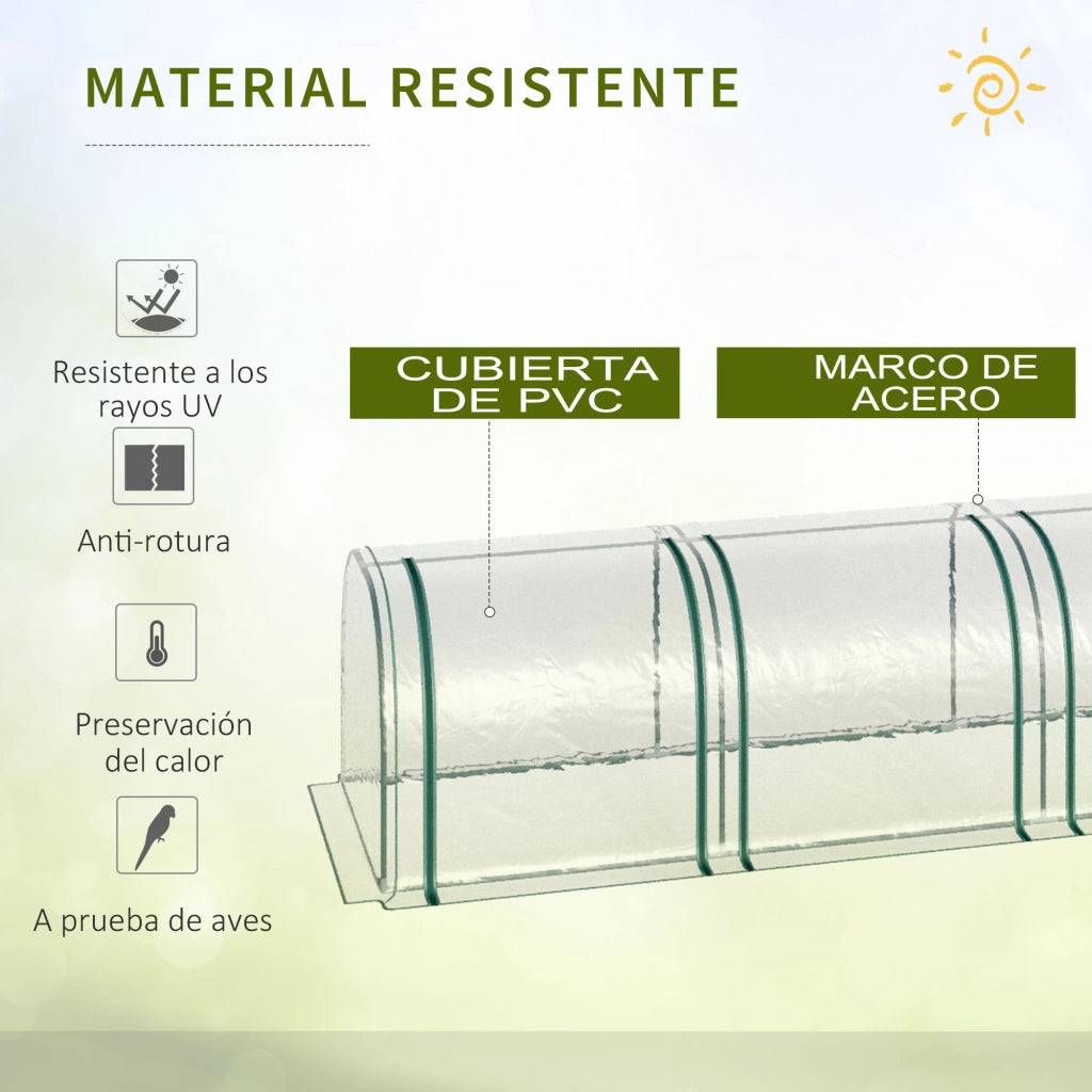 Serra da Giardino per Piante ¨C zephmum ¨C 395x100x80 cm PVC Verde