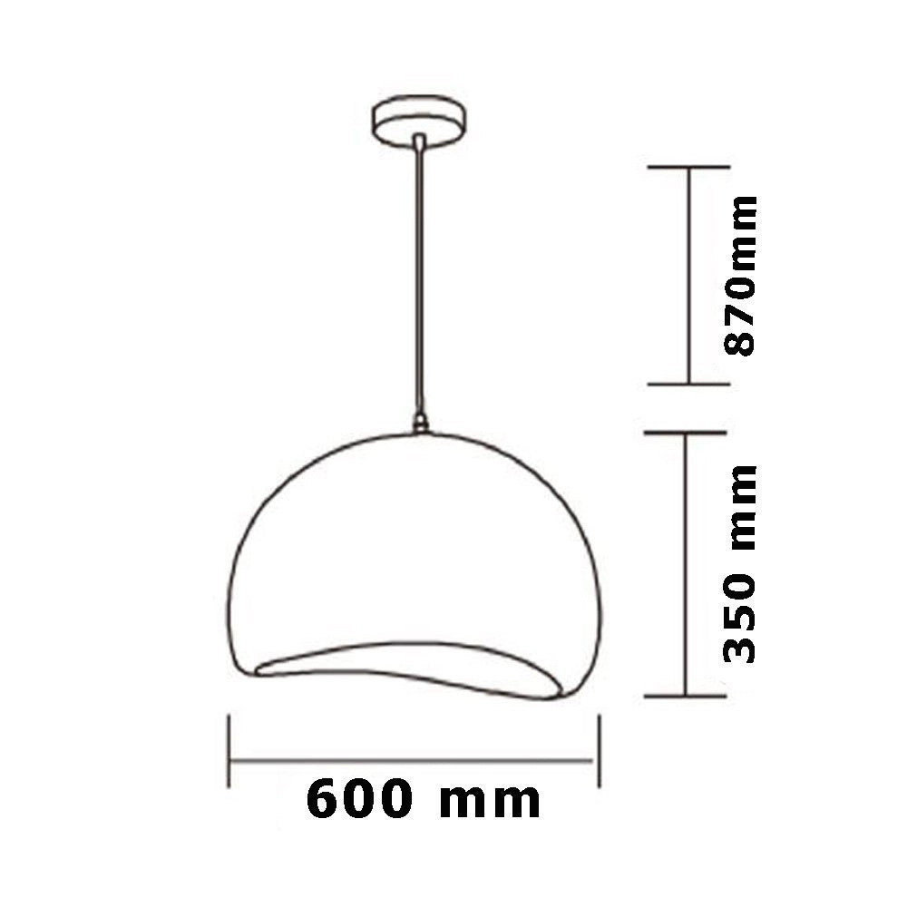 Trade Shop - Lampadario A Sospensione Soffitto Effetto Pietra Bianco ø40/50/60cm Attacco E27 Ip20 B16-b -    -60 Cm   -