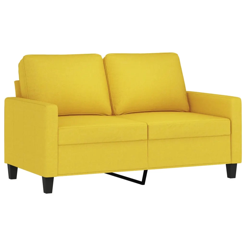 Set di Divani 2 pz con Cuscini Giallo Chiaro in Tessuto 3201449