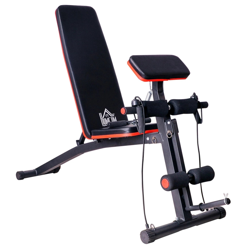 Panca Fitness Pieghevole ¨C Xylo ¨C Multifunzione con Schienale Regolabile a 7 Livelli, Rosso