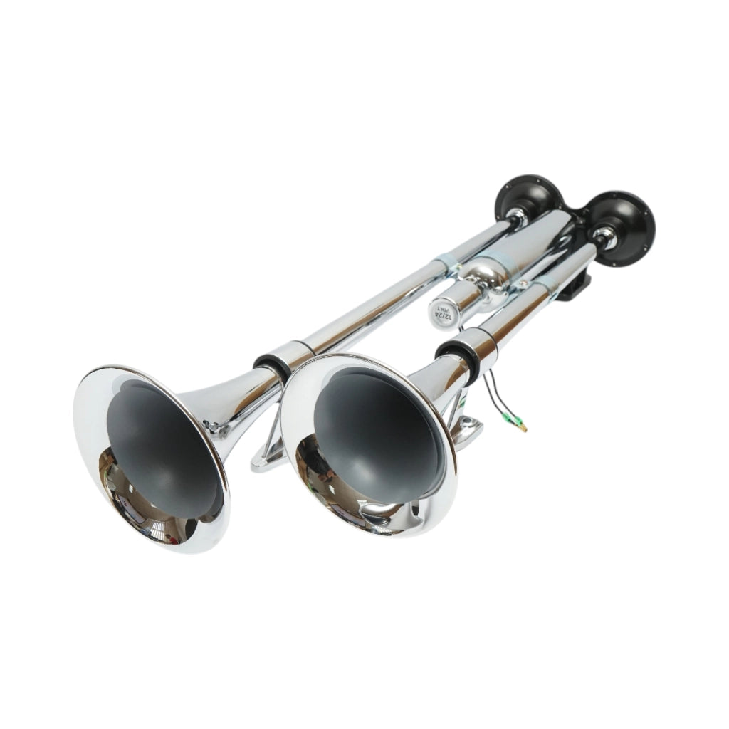 Clacson a 2 trombe 12V/24V per compressore d’aria.