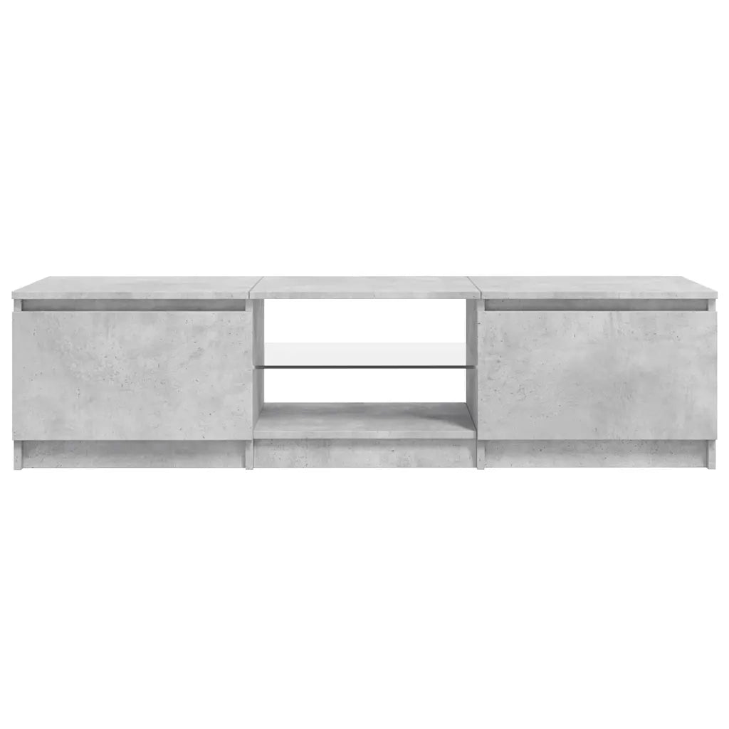 Mobile Porta TV con Luci LED Grigio Cemento 140x40x36 cm 804296