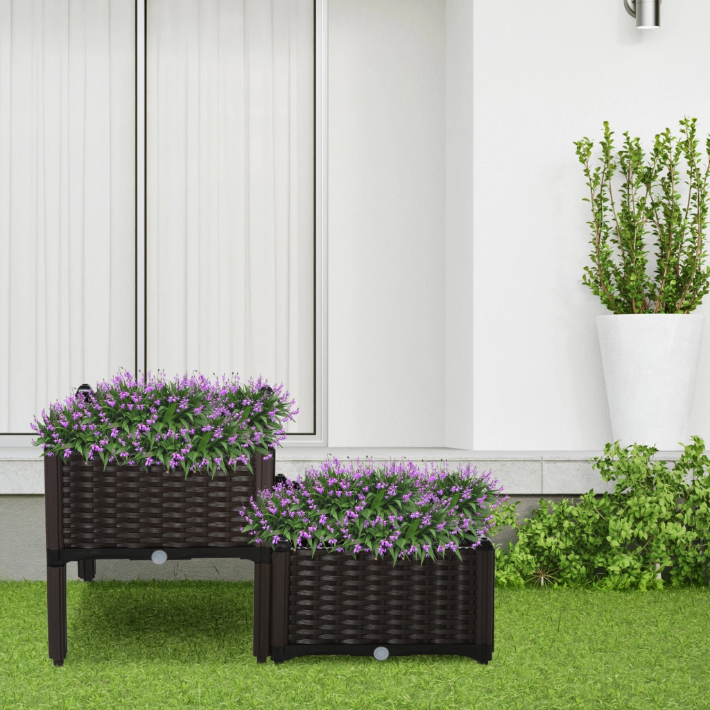 Vaso per piante ¨C Minimal ¨C Rattan effetto legno, marrone, 40x40x44 cm