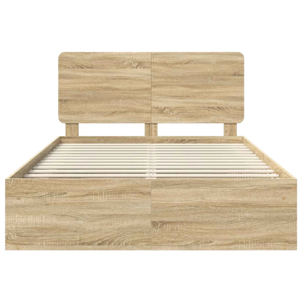 Struttura del letto Rovere Sonoma 150 x 200 cm Pino massello 3412472
