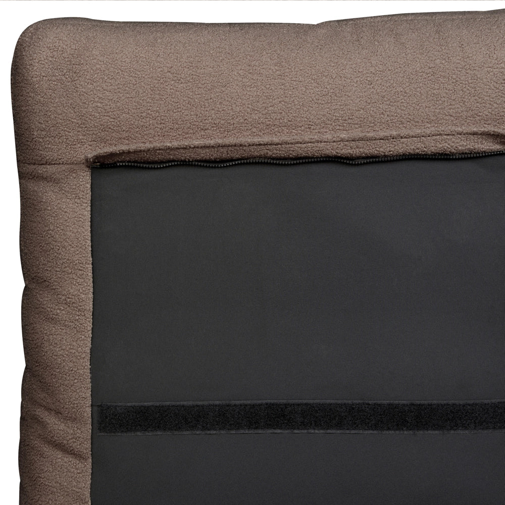 Letto matrimoniale imbottito in bouclè marrone 160 x 200 cm con rete a doghe stile moderno
