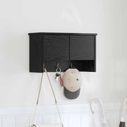 Appendiabiti a muro con lo scaffale Rovere Nero 50 x 20 x 30 cm 874332