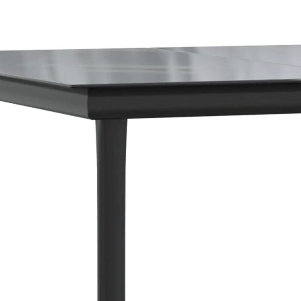 Set da Pranzo da Giardino 5 pz Nero con Cuscini in Polyrattan 3212314