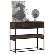 Tavolo Consolle Rovere Marrone 90x35x80 cm Legno Multistrato 849173