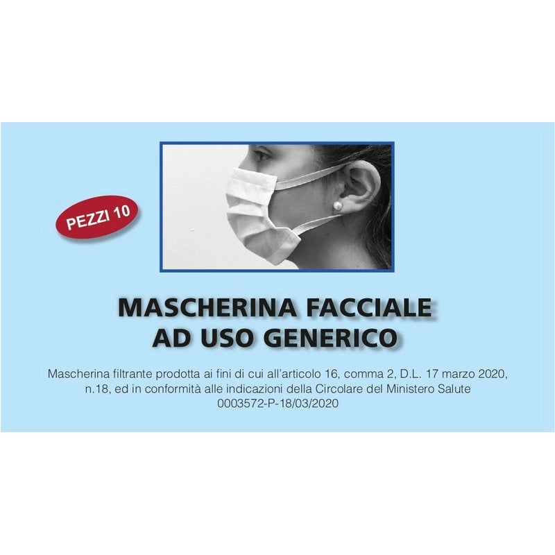 10 Pezzi Mascherina Tessuto TNT Lavabile Riutilizzabile Protettiva Made in Italy