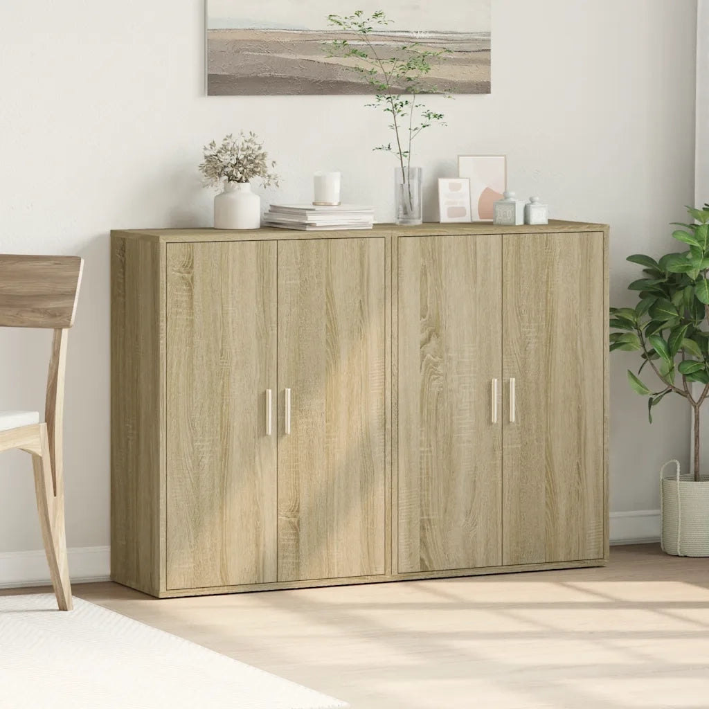 Credenze 2 pz | Madia | Buffet da pranzo | Armadio da pranzo Rovere Sonoma 60x31x84 cm in Legno Multistrato