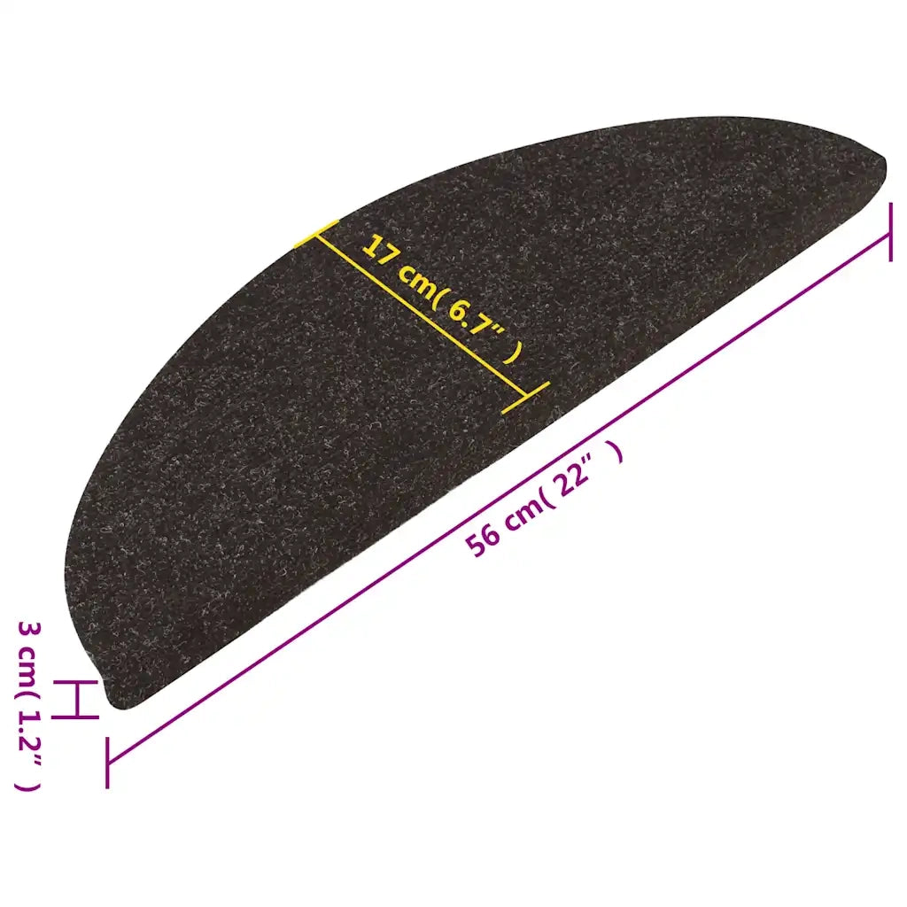 Tappetini Autoadesivi per Scale 10 pz | Gradini per Scale Neri 56x17x3 cm