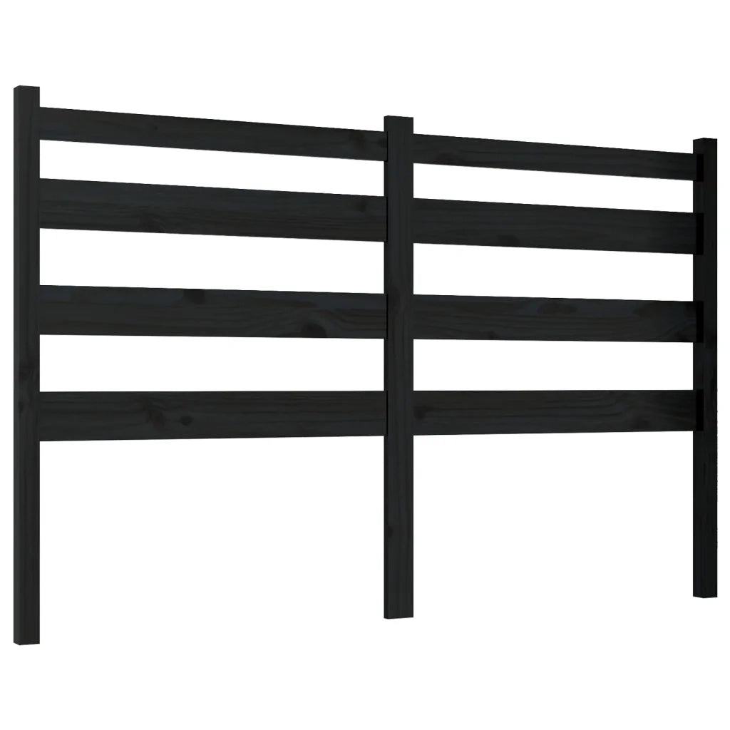Testiera per Letto-Testata-Testiera Decorativa Nera 146x4x100 cm in Legno Massello di Pino 310824