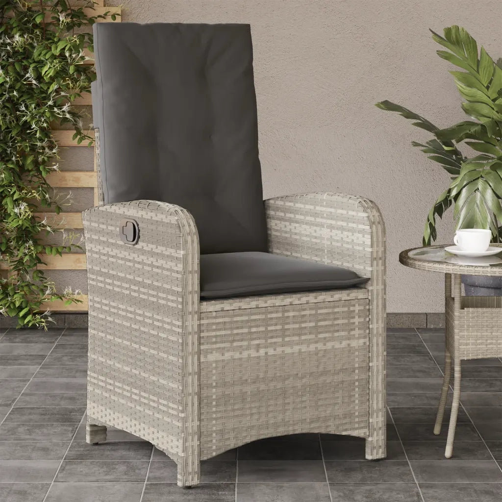 Sedie Reclinabili Giardino 2 pz | Sedie da Esterno Cuscini Grigio Chiaro Polyrattan