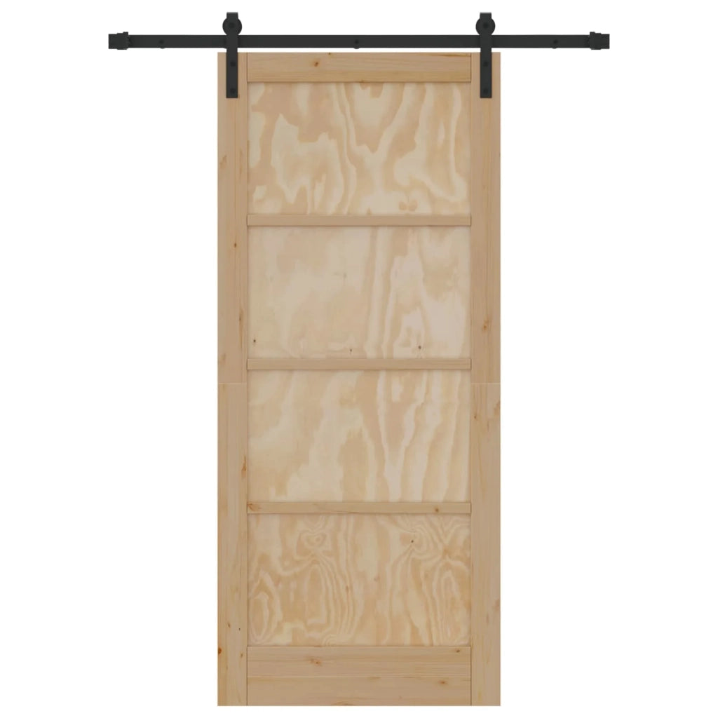 Porta scorrevole Naturale 86 x 198,5 cm Legno Massello di Pino 3445438