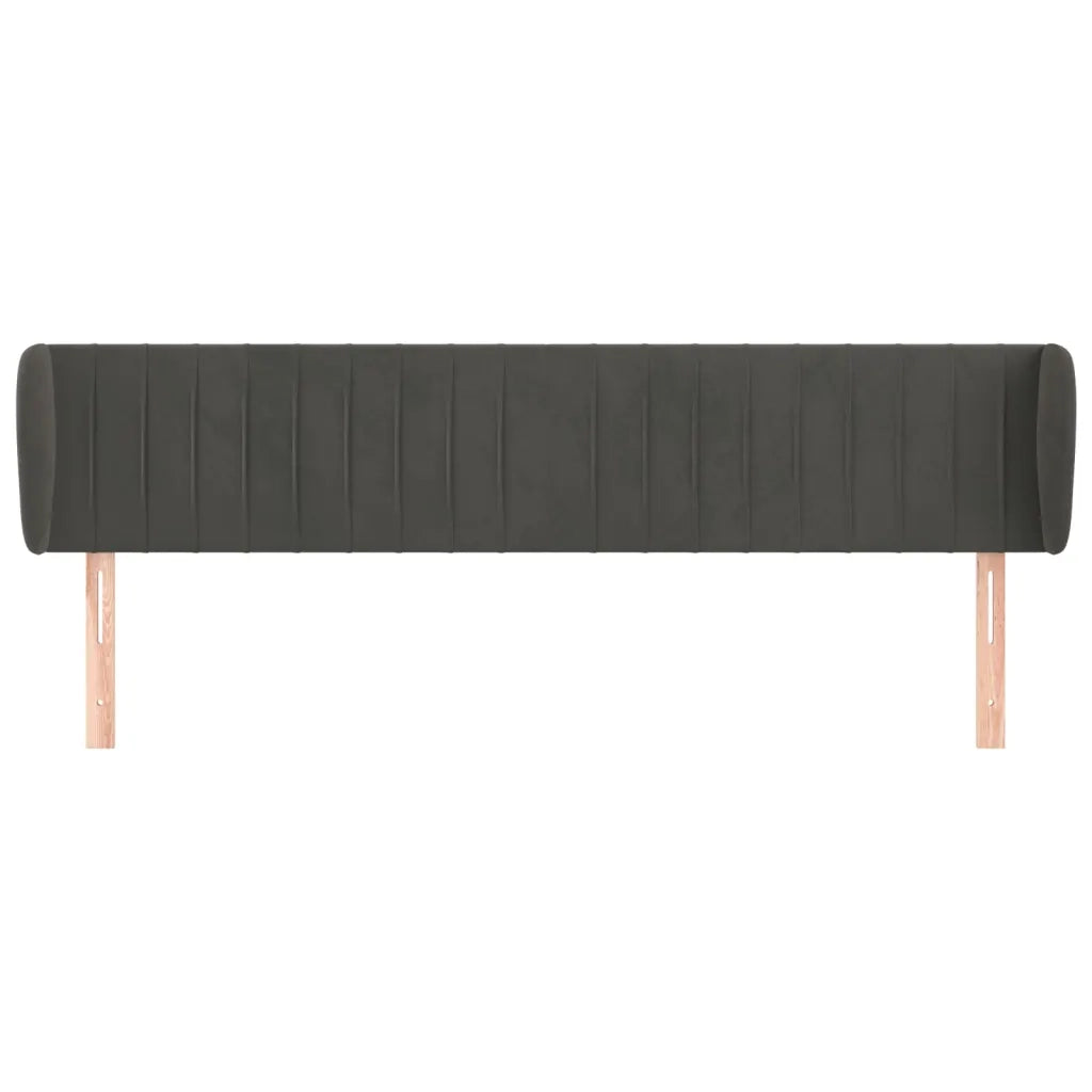 Testiera ad Orecchio Grigio Scuro 203x23x78/88 cm in Velluto 3117449