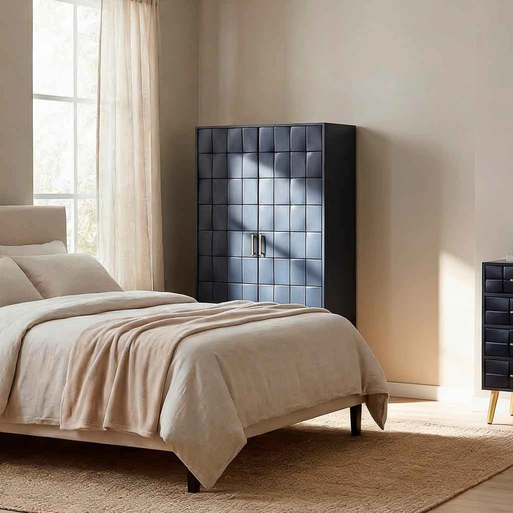 Armadio in legno nero 76x42x125h cm