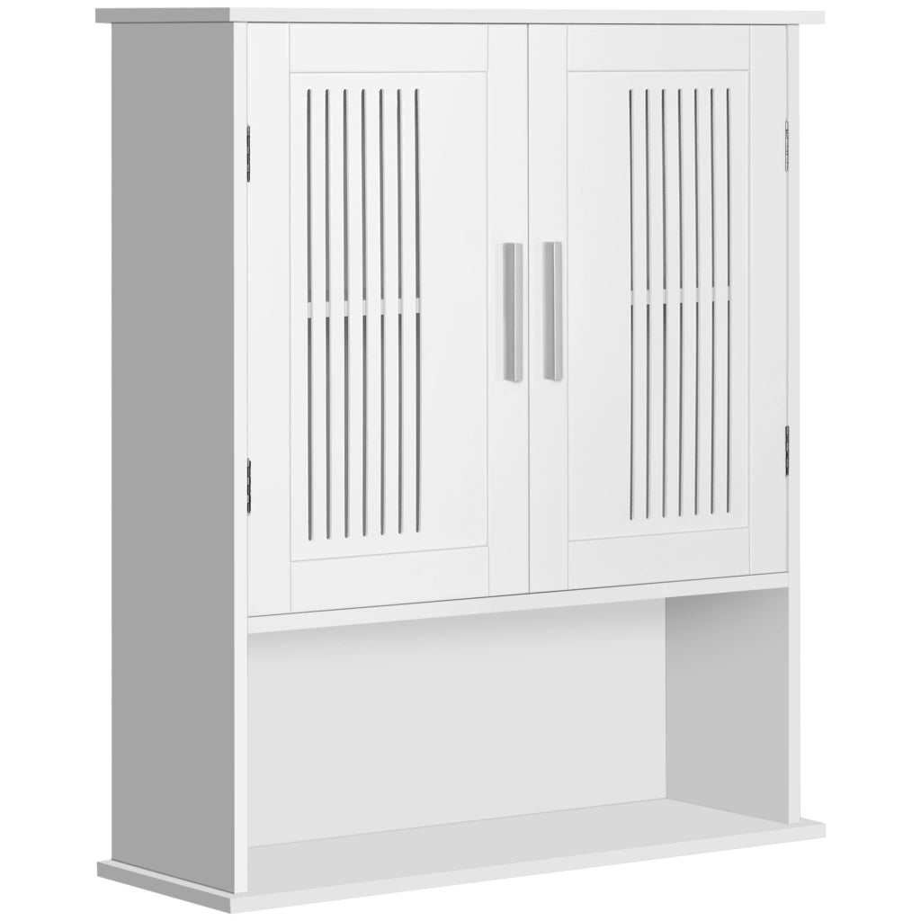 Armadietto da bagno sospeso con ripiano regolabile ¨C zephmum ¨C bianco 60x20x70 cm
