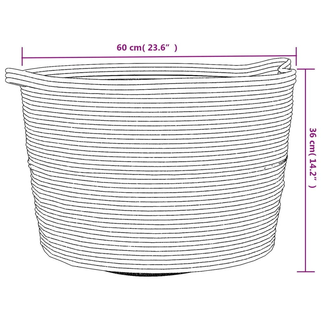 Cesto per Biancheria Beige e Bianco ?60x36 cm in Cotone CFW5919967