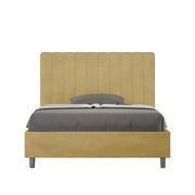 BS COM Letto una piazza e mezza contenitore imbottito 120x190 microfibra ocra