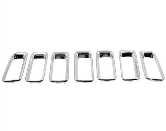 Accessori per griglia 7 pezzi - anelli di protezione - set di copertura - compatibile con Jeep Compass 2011-2016 - materiale ABS di alta qualità - finitura cromata/nera - kit di finitura per griglia