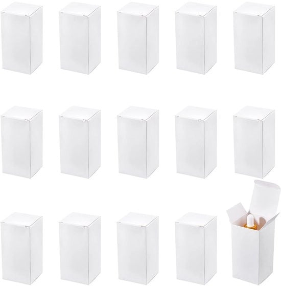 60 confezioni di cartone bianco in bulk, 2 x 2 x 4 pollici, con coperchi, confezioni di cartone per regali in polistirolo riutilizzate