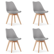 Sedia Valora RIKX grigia dal design ergonomico per il soggiorno x4