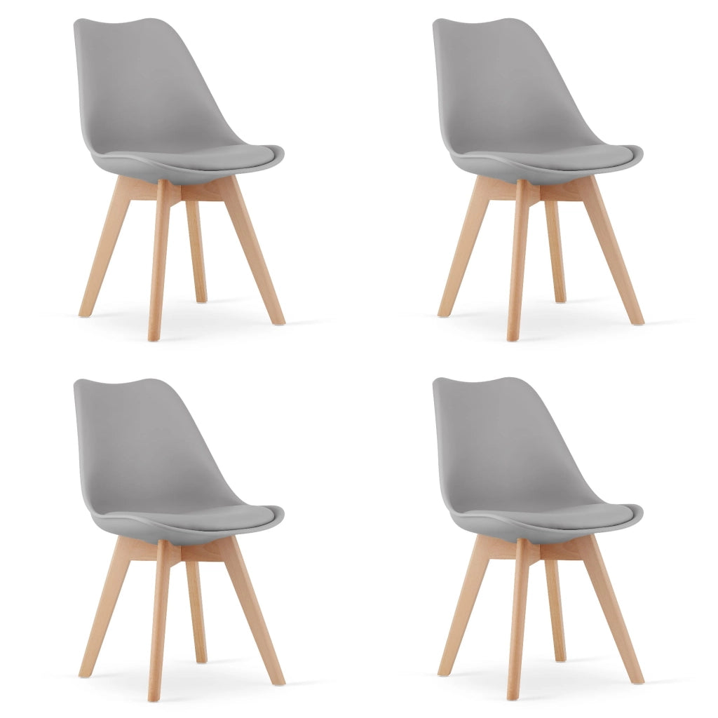 Sedia Valora RIKX grigia dal design ergonomico per il soggiorno x4