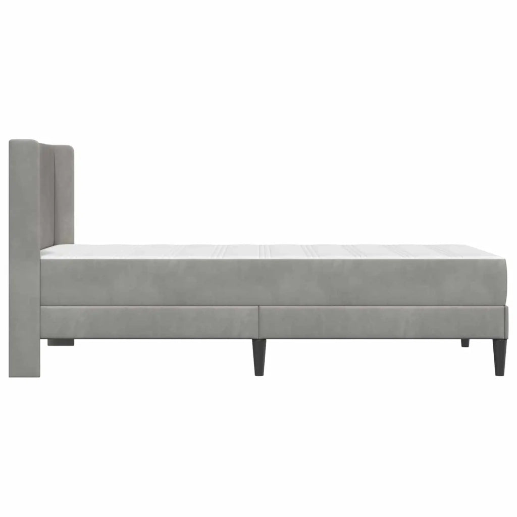Struttura letto con materasso Grigio chiaro 90 x 190 cm Velluto 3415244