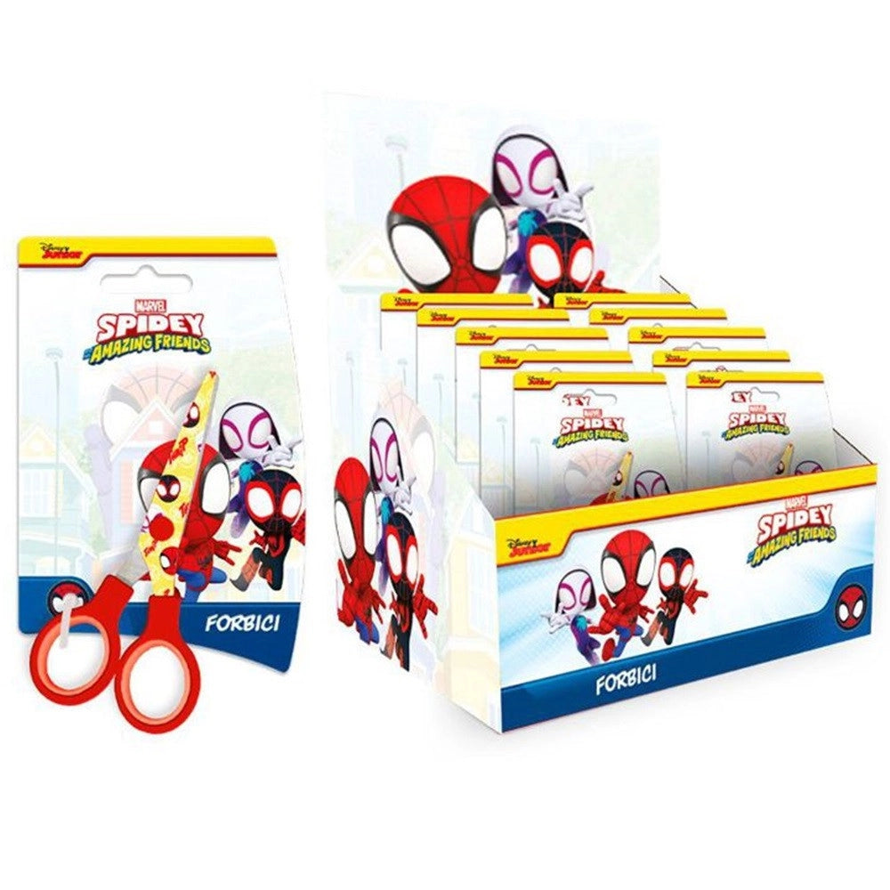 Trade Shop - Set 24pz Forbici Scuola Decoro Spidey Per Scuola Tempo Libero Cancelleria Bambini 961549 -