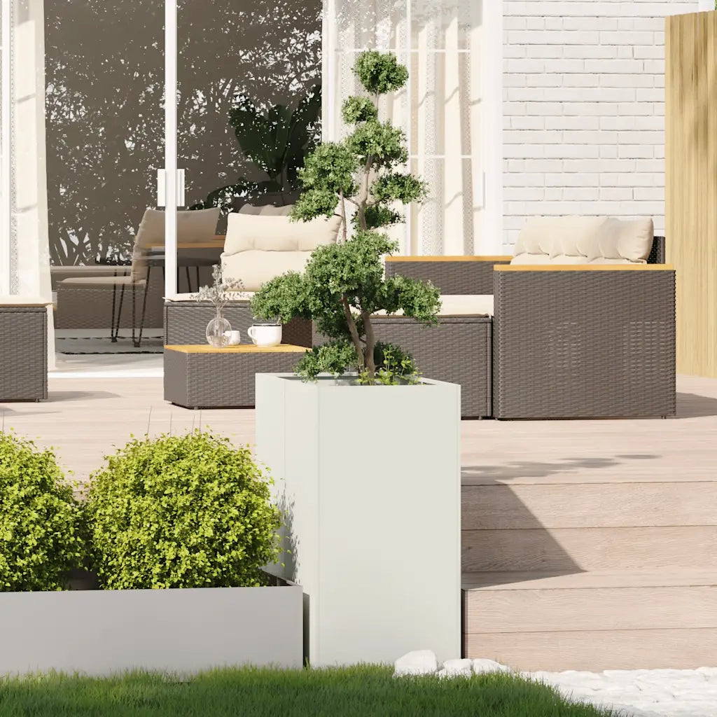 Fioriera | Cassetta per fiori | Vaso Bianca 40x80x80 cm in Acciaio