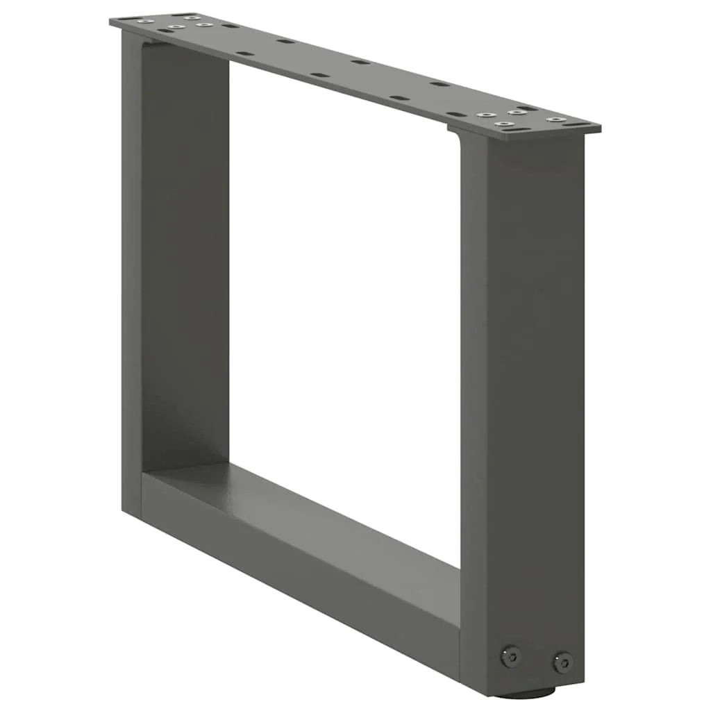Set di 2 gambe per tavolino da caffè dal design moderno a forma di U 50 x 30 cm con livelli regolabili in acciaio antracite 02_0057378