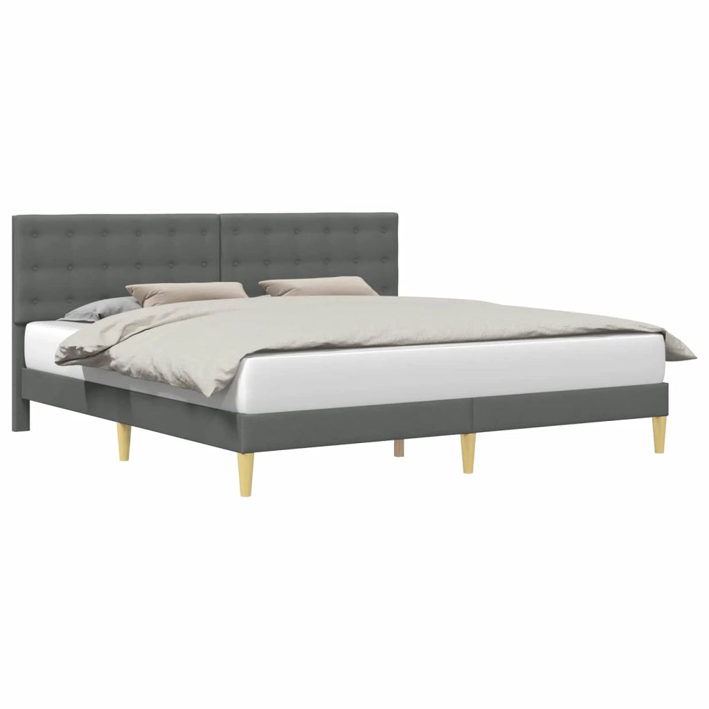 Struttura del letto-Giroletto Grigio Scuro 200 x 200 cm Tessuto 627233