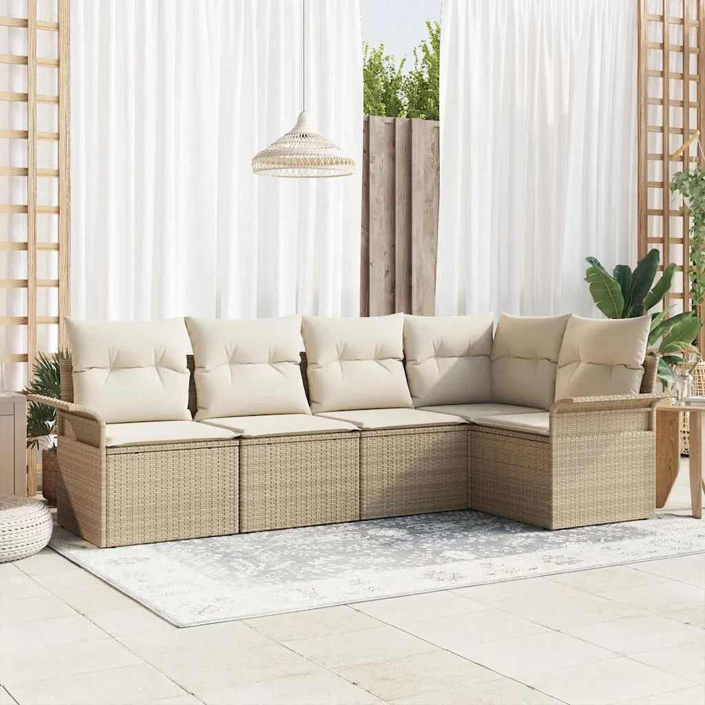 Set Divano da Giardino con cuscino 5 pcs polyrattan 3345361