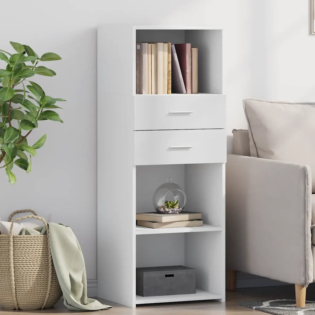 Credenza-Buffet-Armadio da cucina Bianca 45x42,5x124 cm in Legno Multistrato