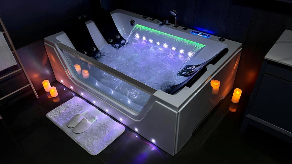 Vasca idromassaggio Cascata Led Riscaldatore 180x120cm 2-4 Posti Full Sicorage Novation
