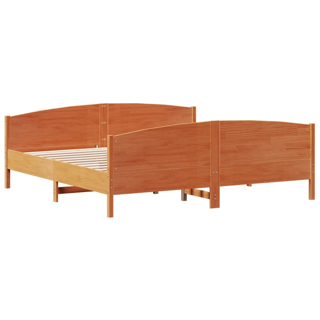 Giroletto senza Materasso-Struttura Letto Marrone Cera 180x200 cm Legno di Pino 425019