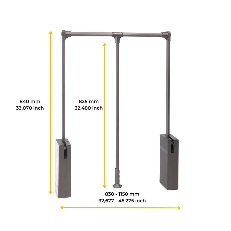 Kit di cassetto porta-scarpe estraibile per armadi Quartz, regolabile, modulo 600mm, Acciaio, alluminio e plastica, Ti..