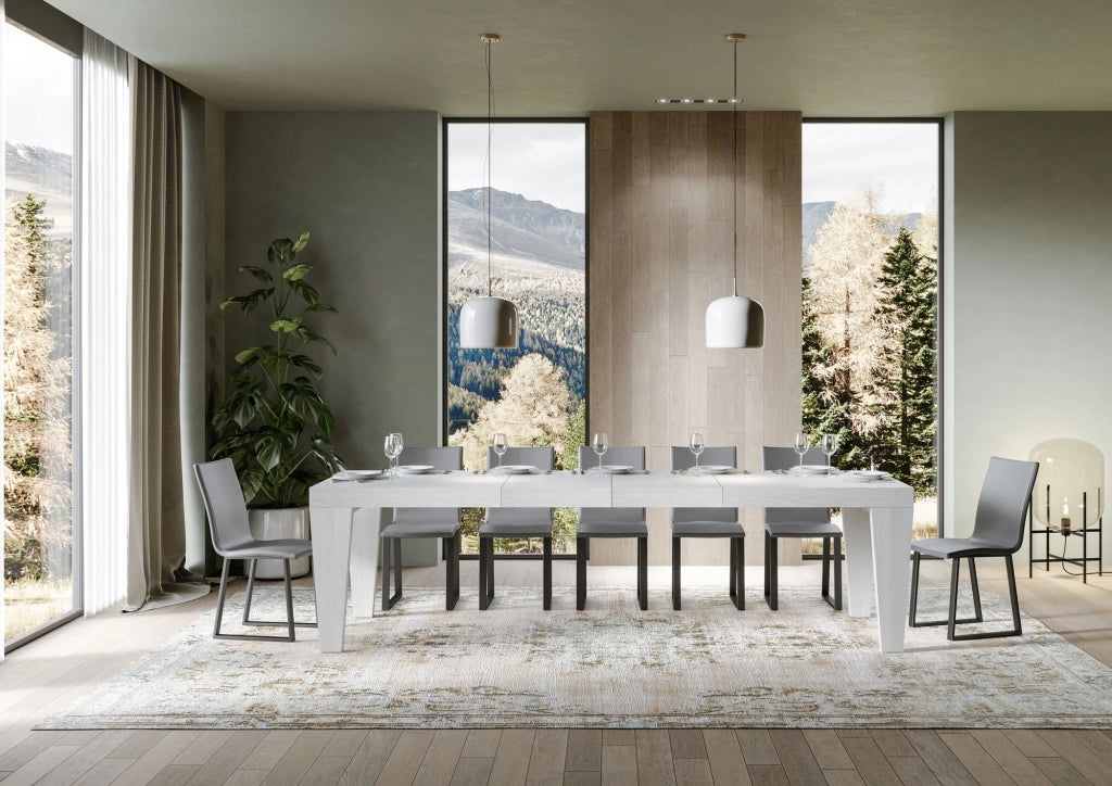 Tavolo allungabile 90x180/440 cm Pimbo Premium bianco frassino