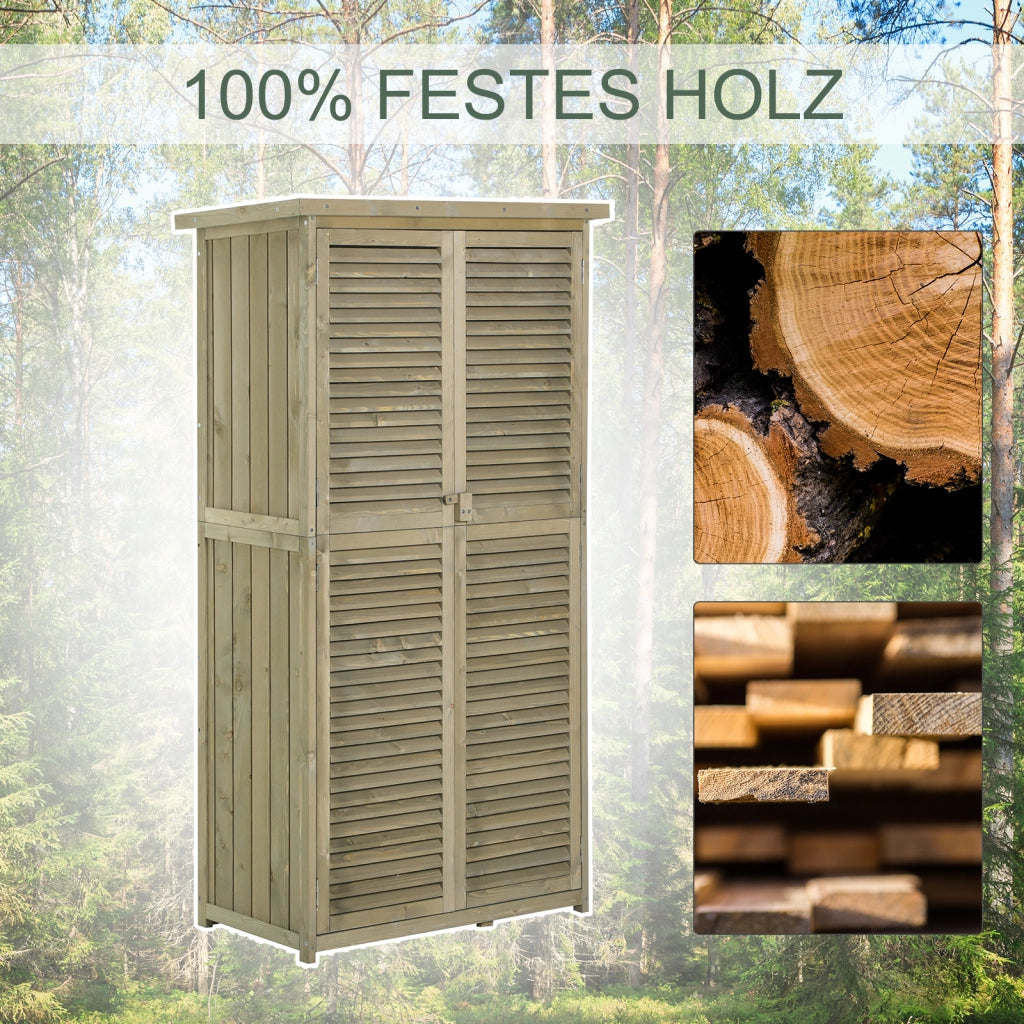 Armadio da giardino in legno ¨C Minimal ¨C Grigio 87x46,5x160 cm