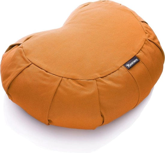 Yogakussen a forma di mezzaluna 42cm di lunghezza, 30cm di larghezza e 15cm di altezza con imbottitura in schiuma di latticello - copertura lavabile in macchina di 100% cotone extra spesso - cuscino per meditazione - cuscino per sedere