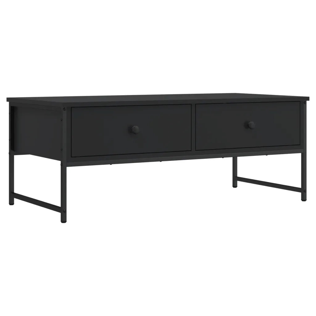 Tavolino da Salotto-Tavolino da soggiorno-Tavolo Nero 101x49x39,5 cm in Legno Multistrato