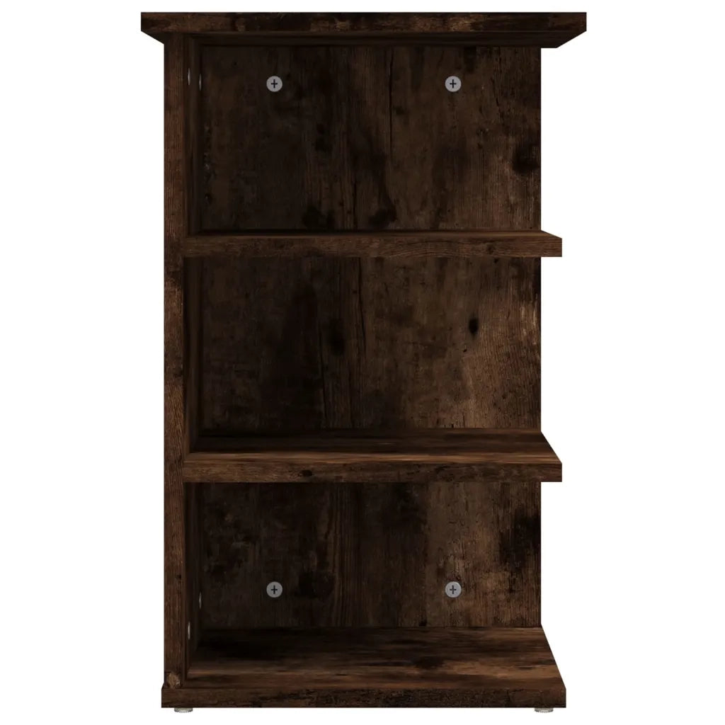 Mobiletto laterale dal design moderno contenitore 35 x 35 x 55 cm atmosfera accogliente legno composito finitura rovere affumicato 02_0048539