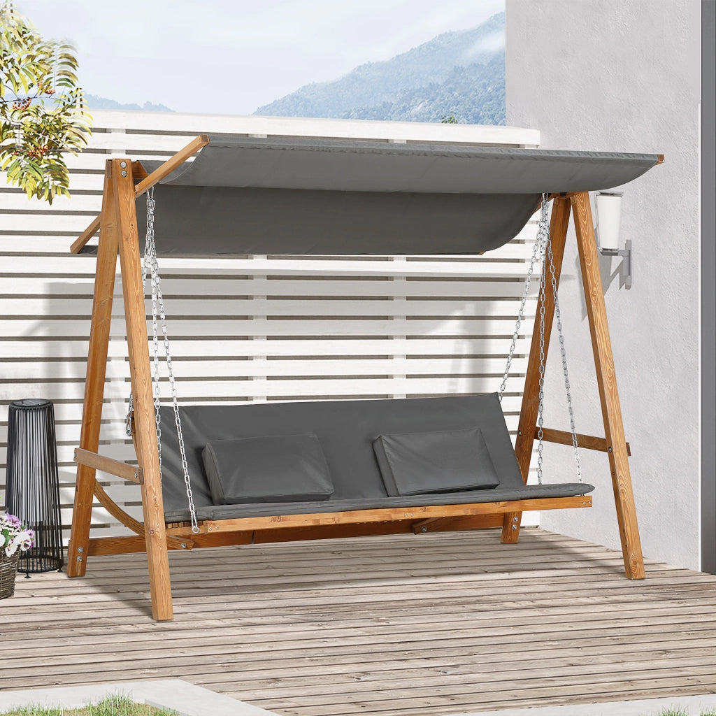 Dondolo da Giardino 3 Posti Convertibile in Letto ¨C Xylo ¨C 225.5x113x180cm