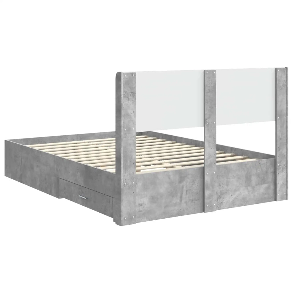 Struttura del letto con stoccaggio e testata Grigio Cemento 3414470
