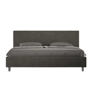 BS COM Letto contenitore imbottito 180x210 microfibra grigio