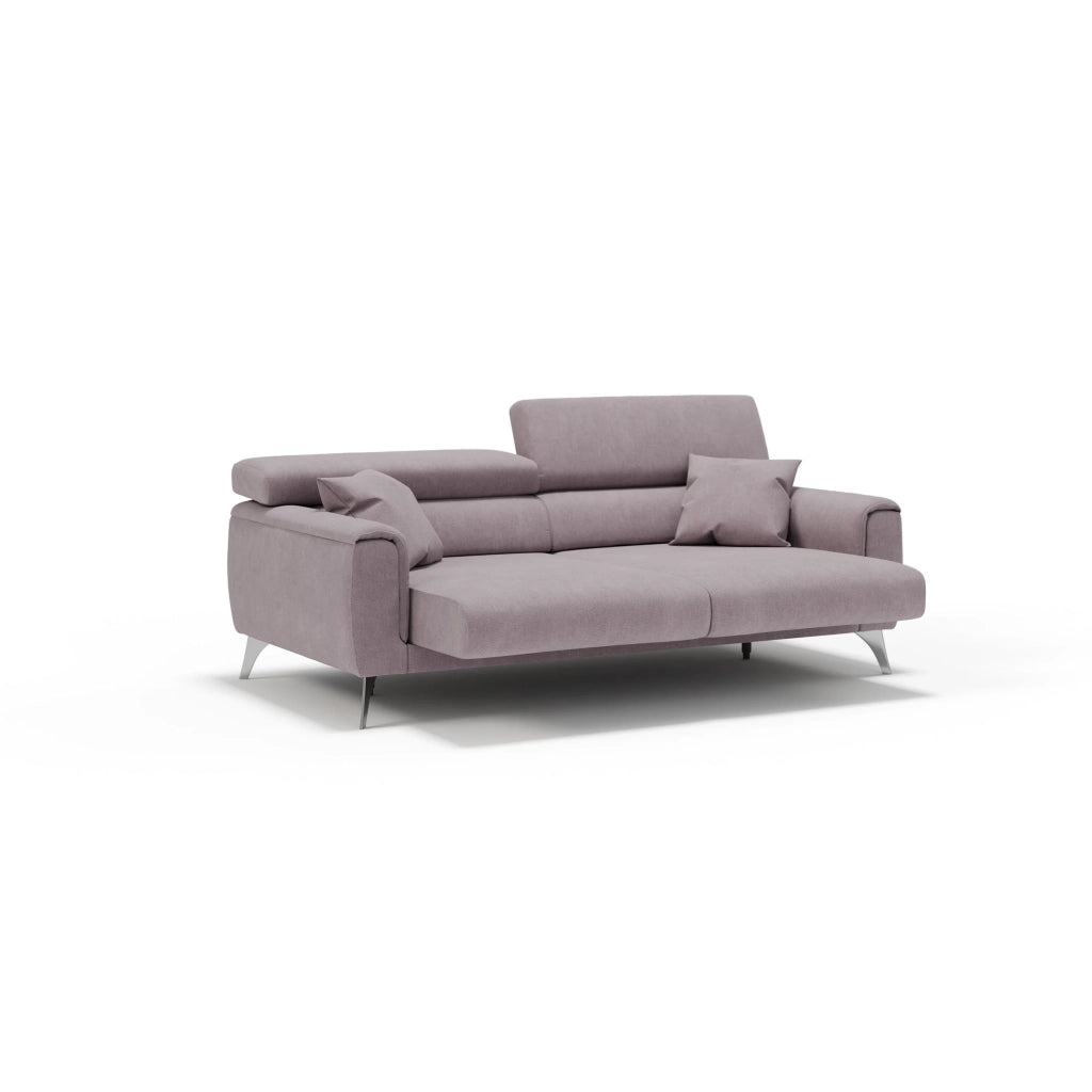 Caravaggio Divano con sedute allungabili e poggiatesta reclinabili in tessuto impermeabile T02 199 cm rosa